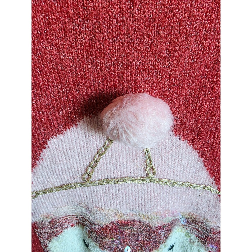 LC Lauren Conrad XXL Penguin Sequin Christmas Sweater Red Metallic - Picture 8 of 14